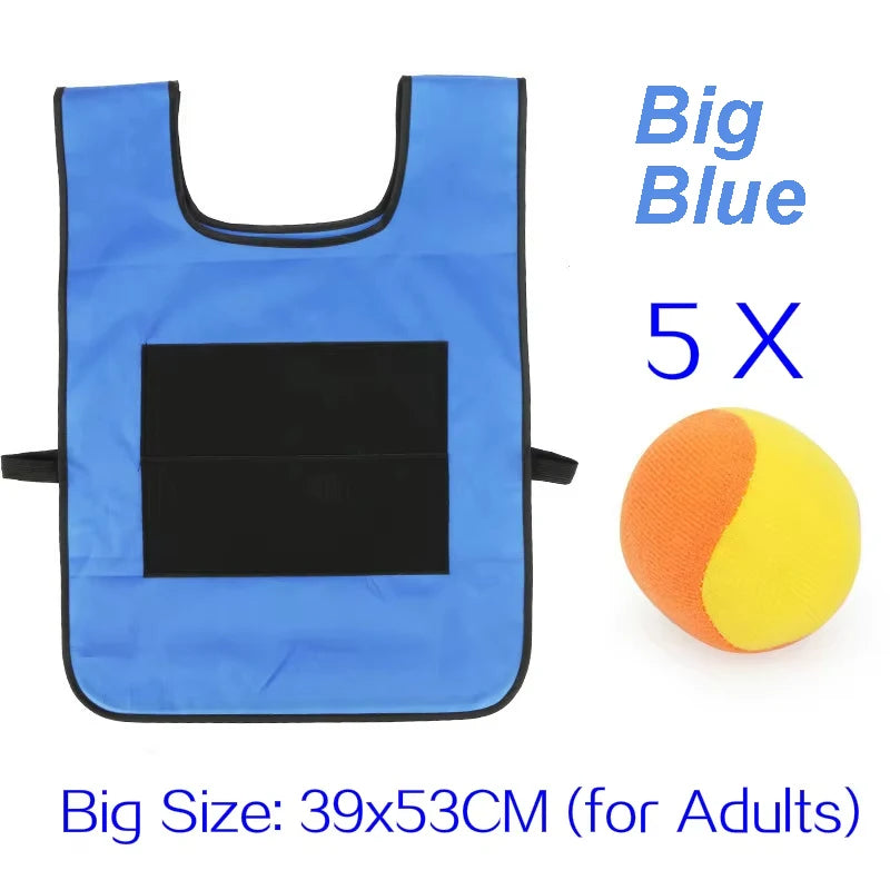 Sticky Dodge Ball Game Vest Outdoor Sports Toy Jersey Fabric Props Throw Catch Soft Fleece Balls Safe for Kids Teens Adults Quick Pick Grocers